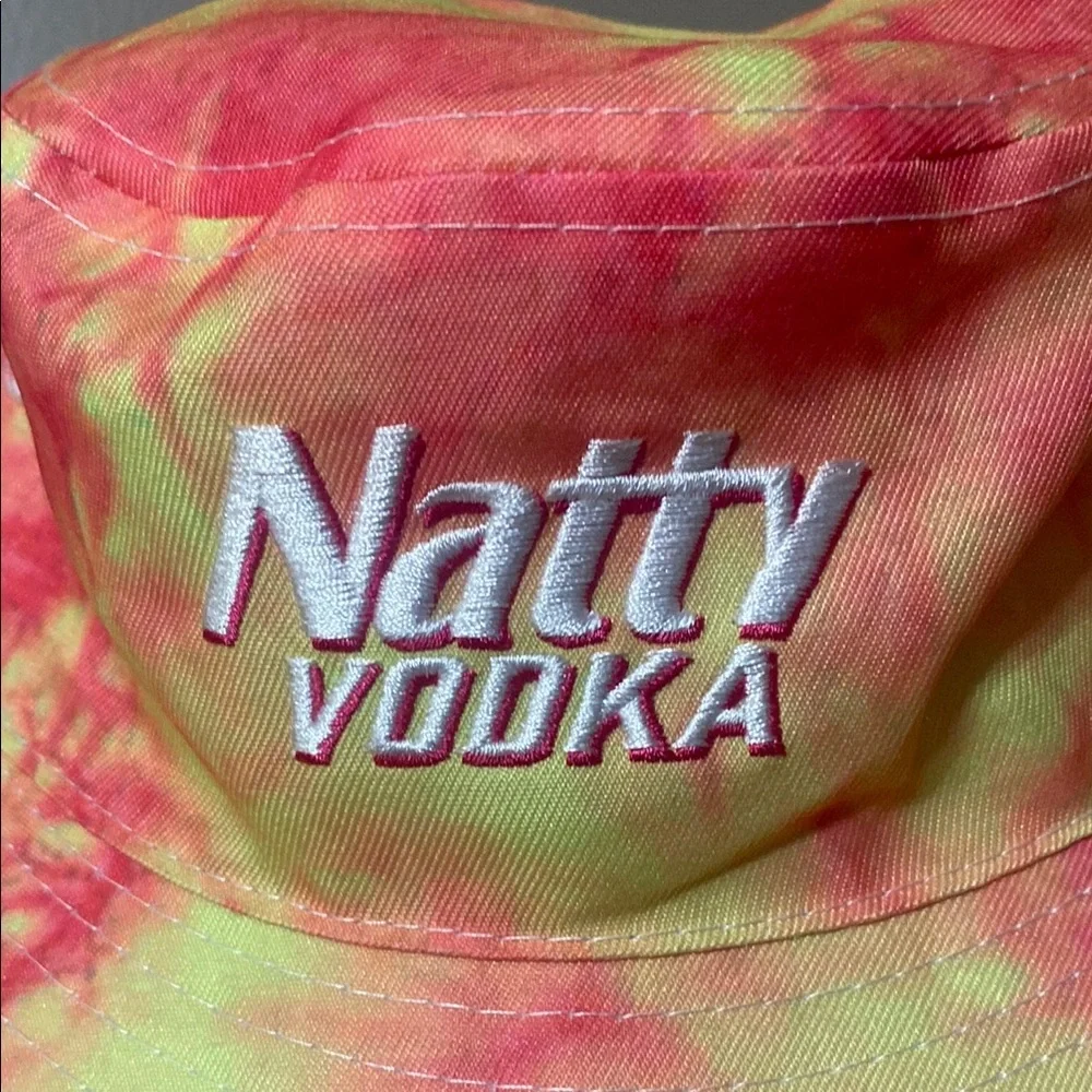Natty Vodka yellow & pink Tie-Dye Bucket Hat